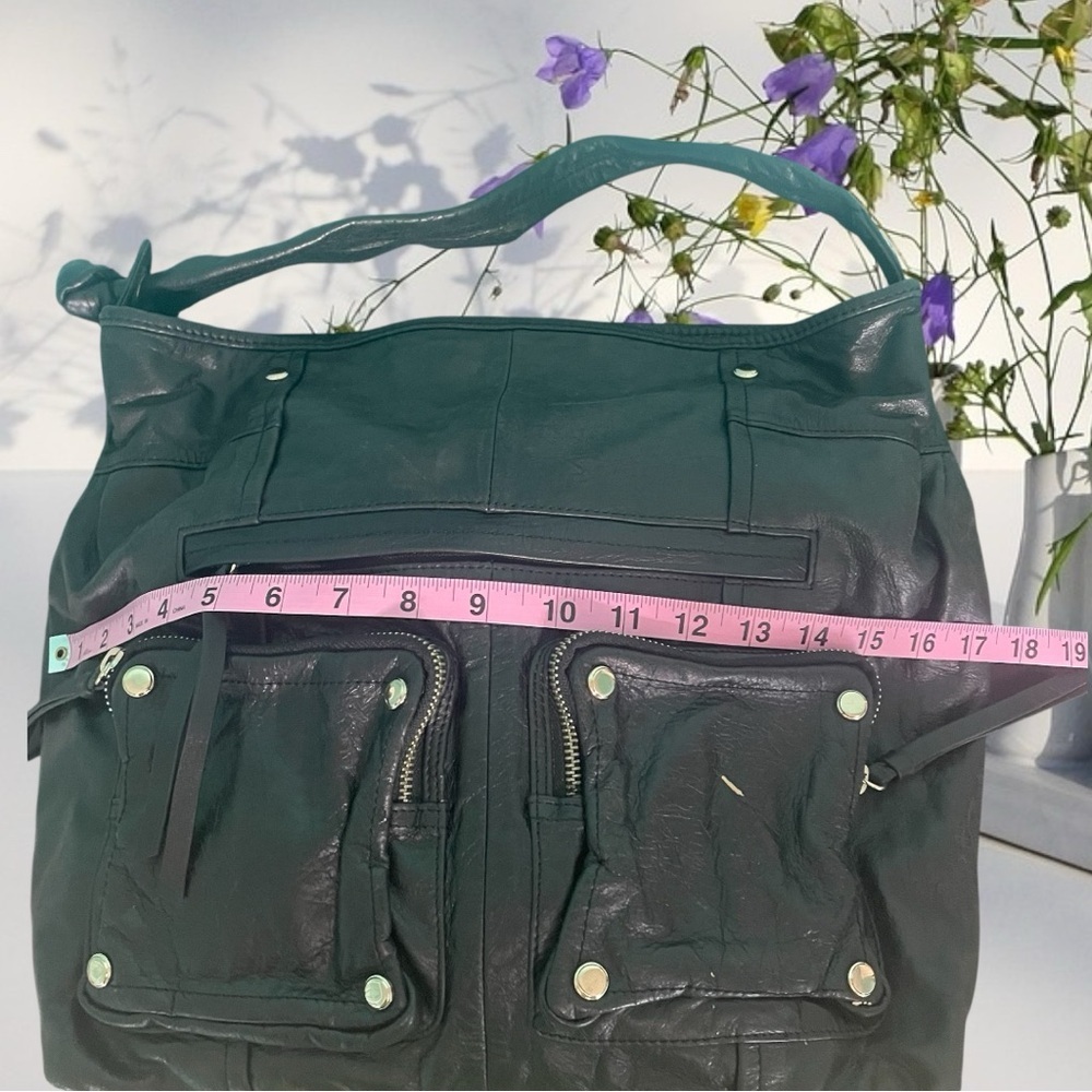 Junior Drake Black Leather Hobo Bag with Slouchy Design - Picture 13 of 16
